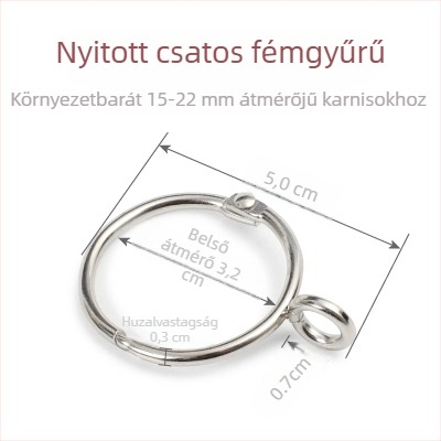 Római rúdhoz függönygyűrű és kampó készlet
