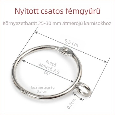 Római rúdhoz függönygyűrű és kampó készlet