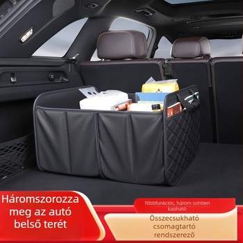 Összecsukható bőr autócsomagtartó rendező doboz – irodai és otthoni használatra