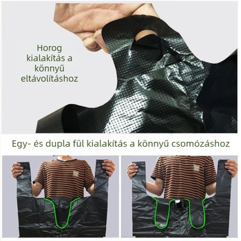 Fekete, új anyagú, extra vastag, nagy méretű szemeteszsákok