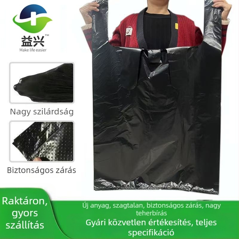 Fekete, új anyagú, extra vastag, nagy méretű szemeteszsákok