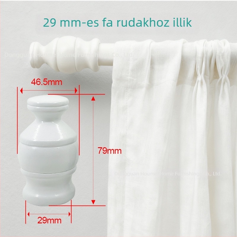 Tömörfa függönyrúdzáró dekoratív végződés, római stílusú klasszikus megjelenés