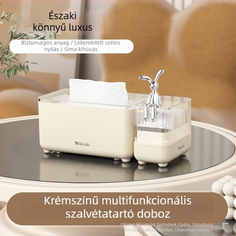 Többcélú szalvétatartó, fogpiszkáló- és gyapotpálcátartóval a nappaliba