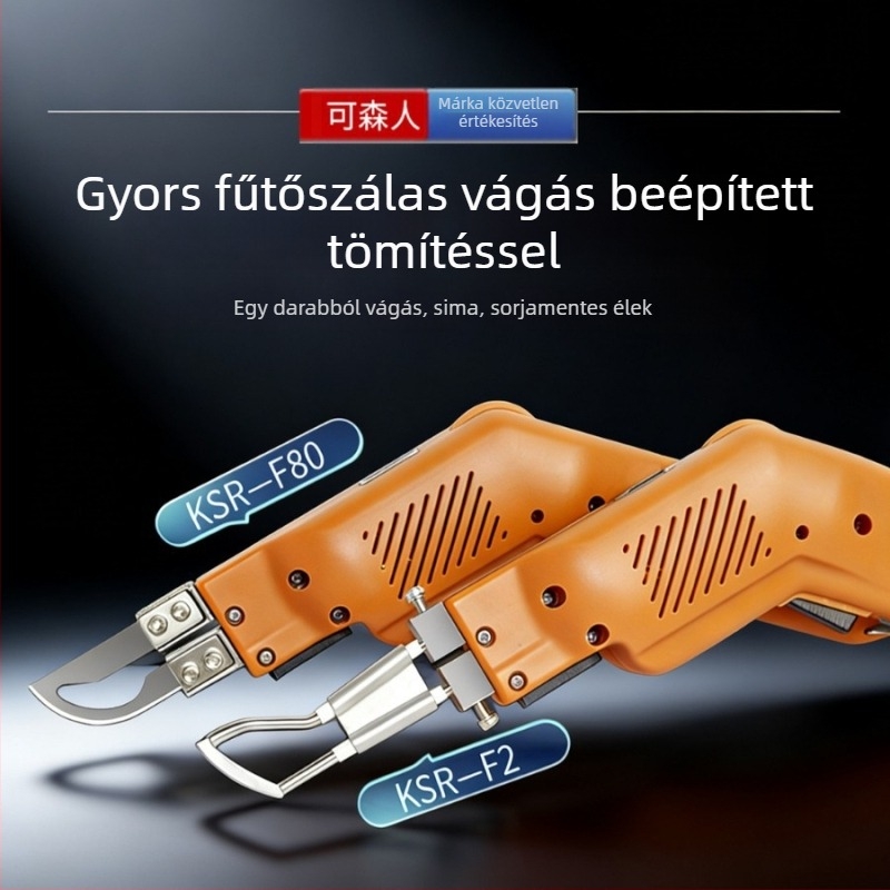 Kesen elektromos fűtésű kés reklámanyagok, szintetikus rostok, kötelek, hevederek és függönyök vágására