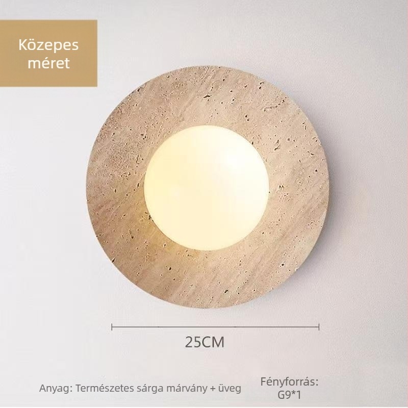 Egyedi japán stílusú Wabi-Sabi sárga travertin falikar vendégházakhoz, hálószobákhoz,folyosókhoz és villákhoz