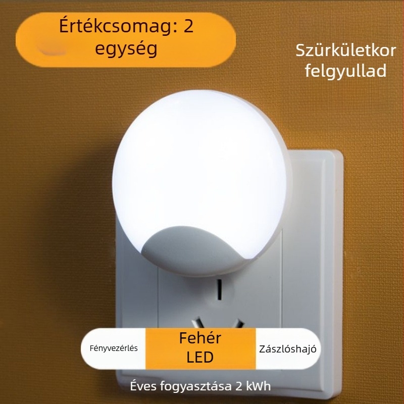 Szenzoros éjjeli fény hálózatról, LED falikar gyerekszobába, energiatakarékos