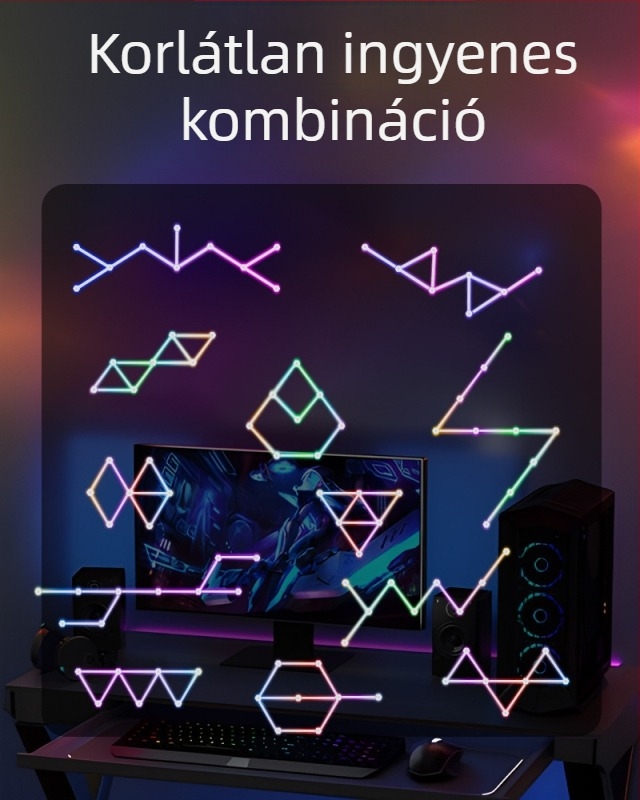 Zenei kvantum lámpa RGB – e-sportok atmoszárikus világítása, intelligens csillagkép lámpa és éjszakai fény a livestream háttérhez