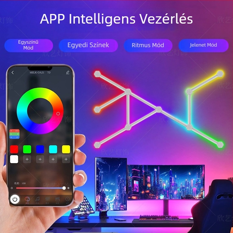 Zenei kvantum lámpa RGB – e-sportok atmoszárikus világítása, intelligens csillagkép lámpa és éjszakai fény a livestream háttérhez