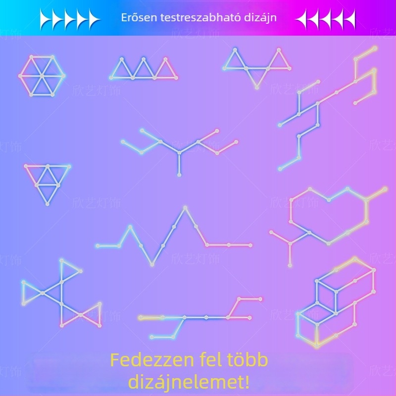 Zenei kvantum lámpa RGB – e-sportok atmoszárikus világítása, intelligens csillagkép lámpa és éjszakai fény a livestream háttérhez
