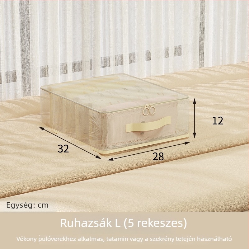 Négy darabos ruhatároló táska készlet otthoni ruhásszekrényhez, szezonális ruhák rendezésére, fiók szervező