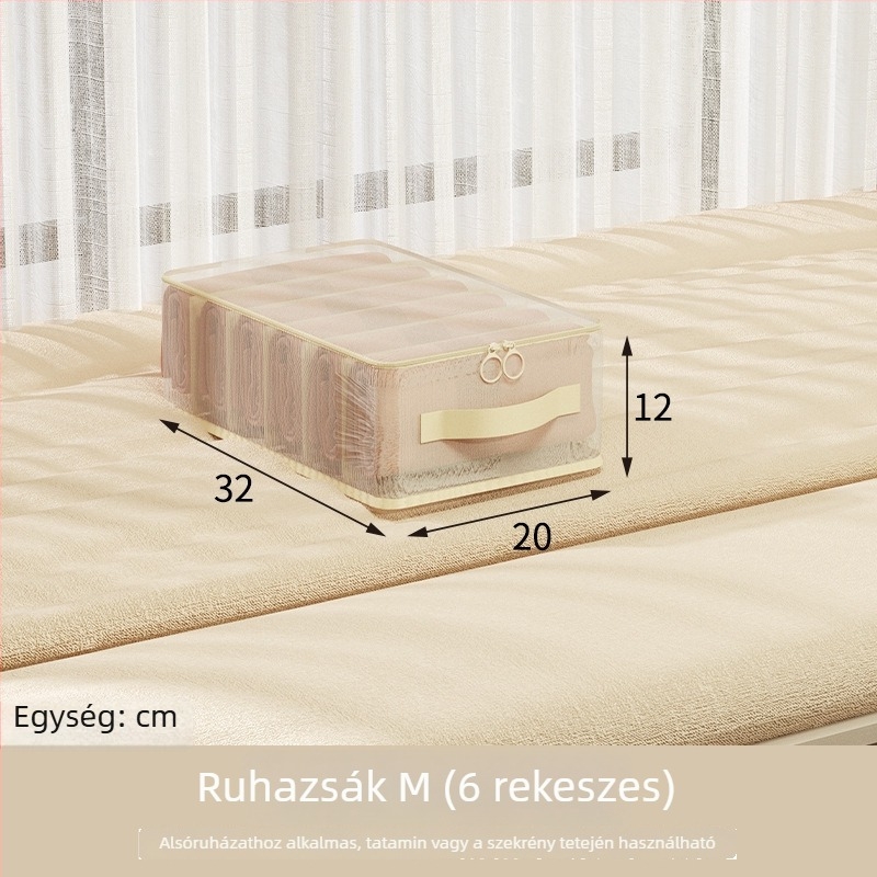 Négy darabos ruhatároló táska készlet otthoni ruhásszekrényhez, szezonális ruhák rendezésére, fiók szervező