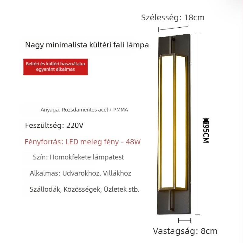 Modern kínai stílusú kültéri vízálló falikar teraszhoz, kerthez, villaudvarhoz és kapuszlopokra