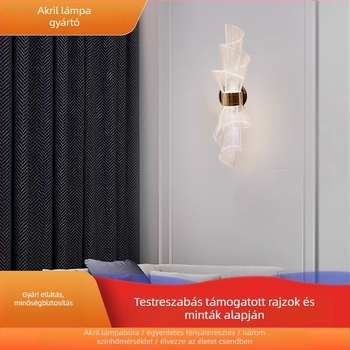 Moderne kínai stílusú falikar – LED, akril árnyékoló, vas test, hálószoba, folyosó és nappali számára