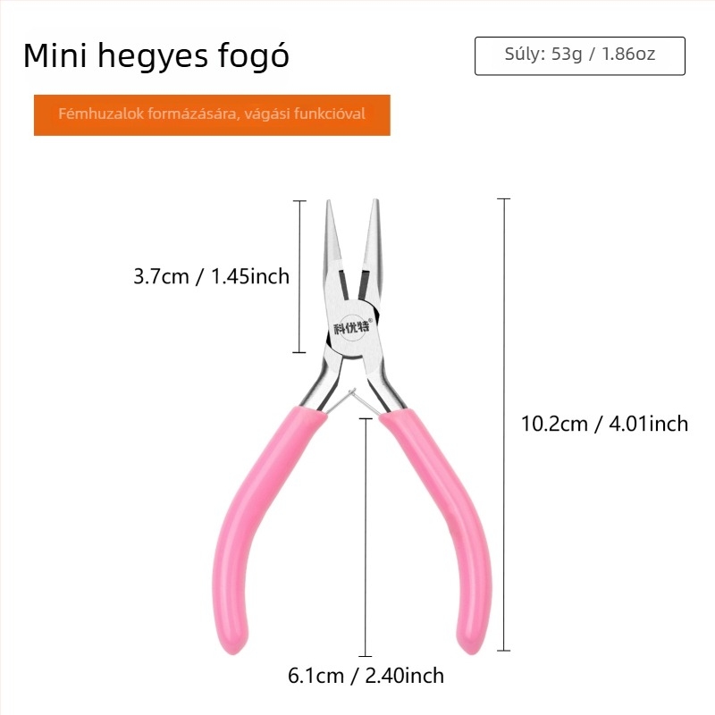 Rózsaszín mini fogókészlet, 9 darabos, multifunkcionális ékszerkészítő eszközök – kerek orrú és hegyes orrú fogók