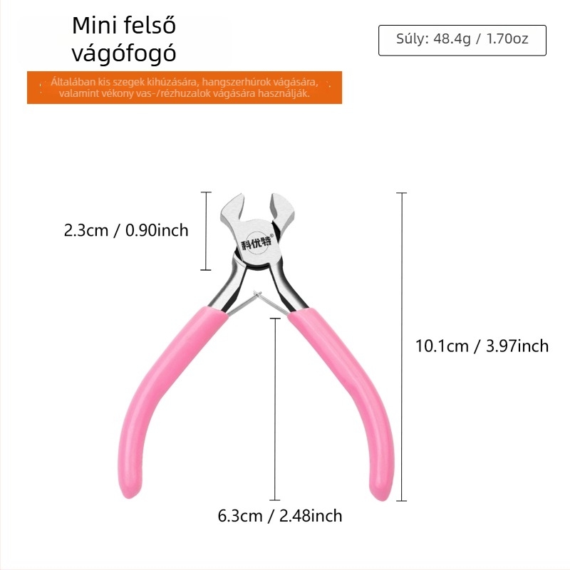 Rózsaszín mini fogókészlet, 9 darabos, multifunkcionális ékszerkészítő eszközök – kerek orrú és hegyes orrú fogók