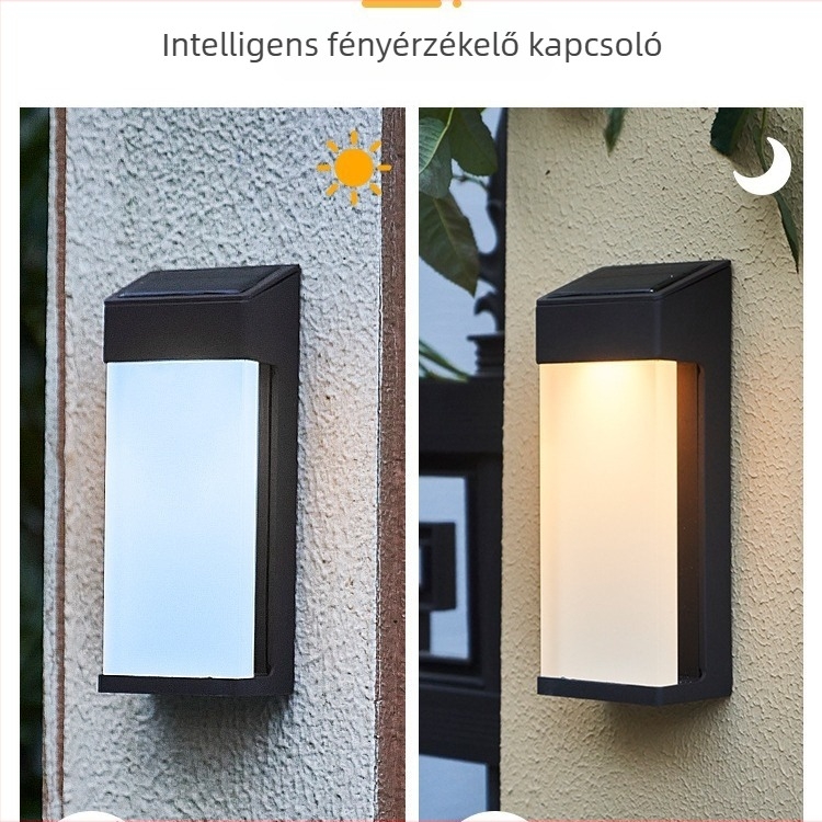 Napelemes falikar kültéri – retro stílusú hangulatos világítás a kerthez, udvarhoz és a villa külső falára