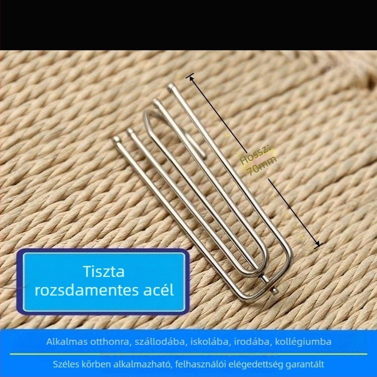 Négyágú függönykampó rozsdamentes acélból, elektroplatált felülettel, ezüstfehér színben