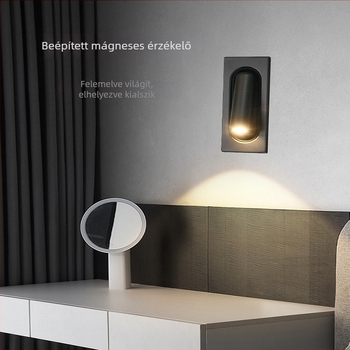 LED-beépített mágneskapcsolós falikar, forgatható olvasólámpa az ágy mellett szállodai szobákhoz