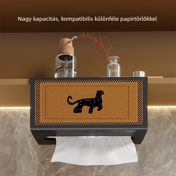 Fali toalettpapírdoboz, lyukasztás nélküli tekercs tartó, függő tároló a fürdőszobai tükör alatt