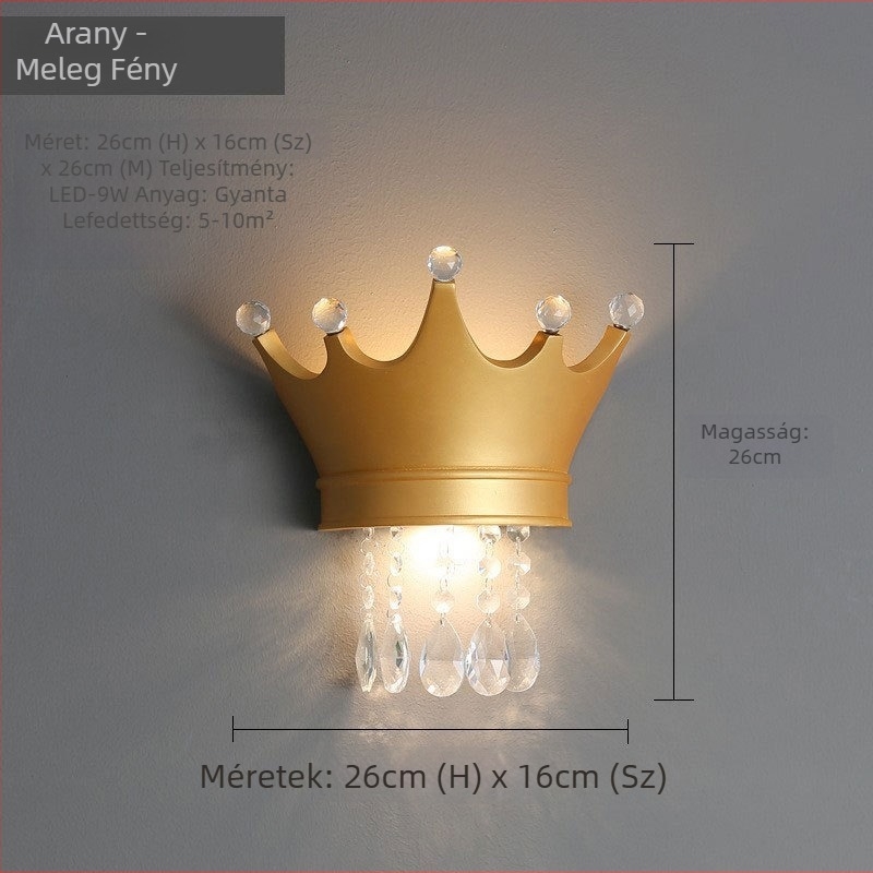 Kristálykoronas falikar gyerekszobába — modern, minimalista design, kreatív személyre szabott világítás