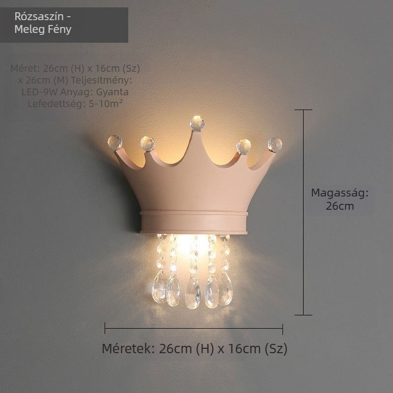 Kristálykoronas falikar gyerekszobába — modern, minimalista design, kreatív személyre szabott világítás
