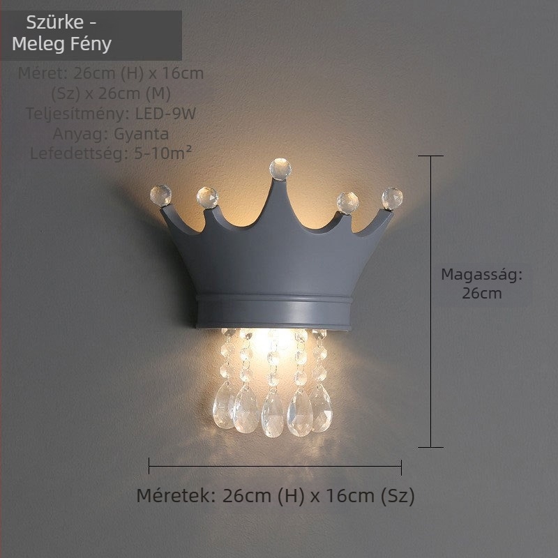 Kristálykoronas falikar gyerekszobába — modern, minimalista design, kreatív személyre szabott világítás