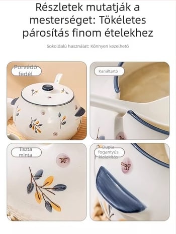 Kétfülű kerámia zsír tároló fedővel, konyhai fűszertartó, nagy kapacitású csiliolajhoz és sóhoz