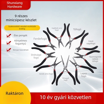Ékszerkészítéshez mini fogó, 4,5 hüvelykes hosszúságú, hegyes orrú és diagonális vágó fogóval, kézzel készített