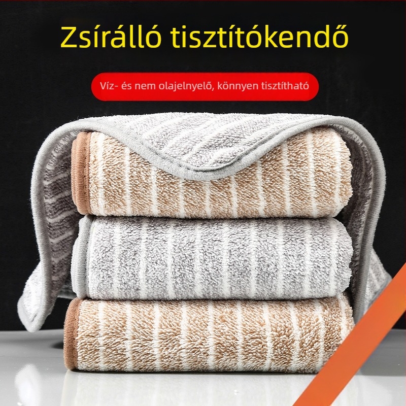 Mikroszálas edényruha, szöszmentes, könnyen tisztítható, nedvszívó konyhai kis törölköző akasztóval