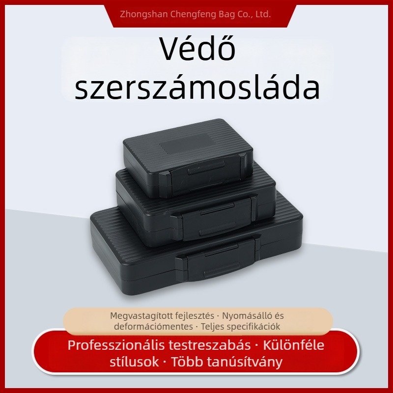 PP műanyag szerszámos láda elektronikai alkatrészek tárolására, megerősített és hordozható, 401 sorozat