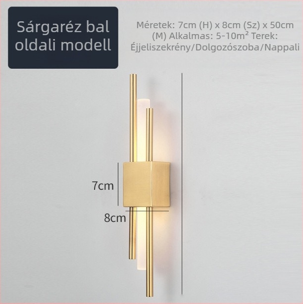 Nórdiai falikar – minimalist akril árnyékoló, LED, fémkeret, modern hálószoba, az ágynál, nappali vagy folyosó