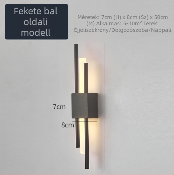 Nórdiai falikar – minimalist akril árnyékoló, LED, fémkeret, modern hálószoba, az ágynál, nappali vagy folyosó