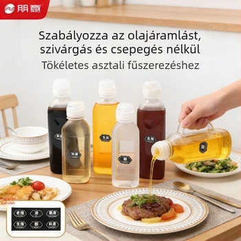 Háztartási olajspray üveg, élelmiszer-minőségű, hőálló, szivárgásmentes konyhai olajtartály, szója-szószhoz, ecethez és szezámolajhoz