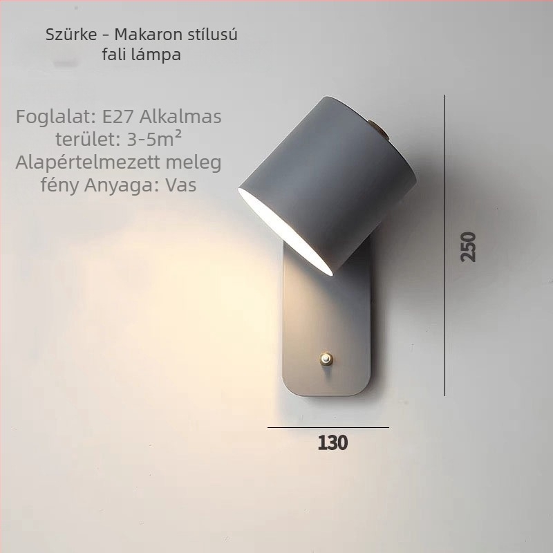 Nordic stílusú LED falikar kapcsolóval – hálószoba, dolgozószoba, étkező vagy folyosó számára – egyszerű dekoratív világítás