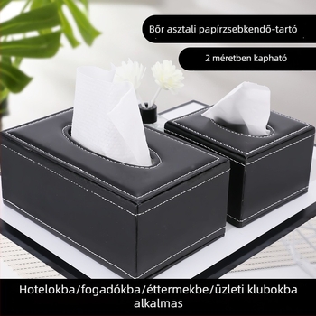 Bőr zsebkendő tartó doboz fiókkal autóhoz, otthonhoz és irodához – könnyed luxus