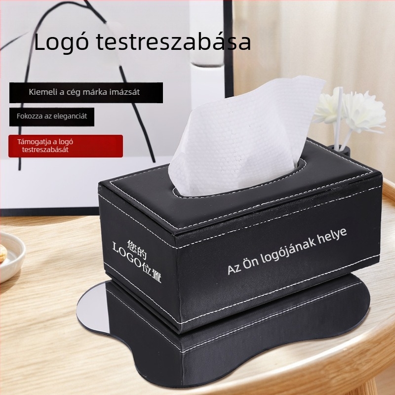 Bőr zsebkendő tartó doboz fiókkal autóhoz, otthonhoz és irodához – könnyed luxus