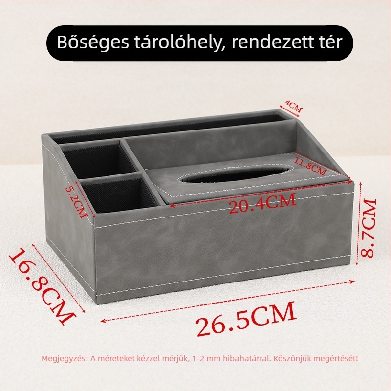Bőr zsebkendő tartó doboz fiókkal autóhoz, otthonhoz és irodához – könnyed luxus