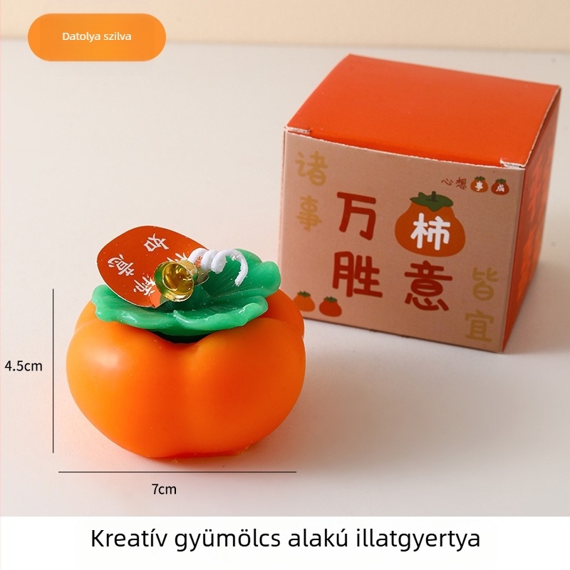 Csúnyán formázott narancs illatú gyertya, kézzel készített, gyümölcs alakú