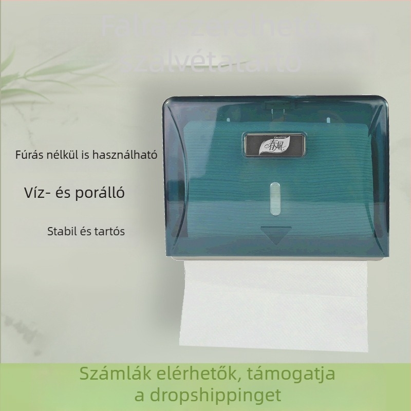 Spring Breeze Műanyag falra szerelhető WC-papír tartó nagy tekercshez – vízálló fürdőszobai kiegészítő szállodák, mozik és éttermek számára
