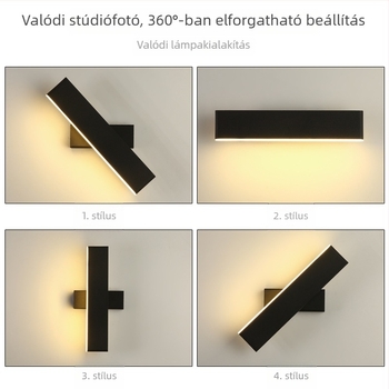 Nordic falikar hálószoba, nappali, folyosó és dolgozószoba számára – teljes spektrumú LED világítás, forgó fej