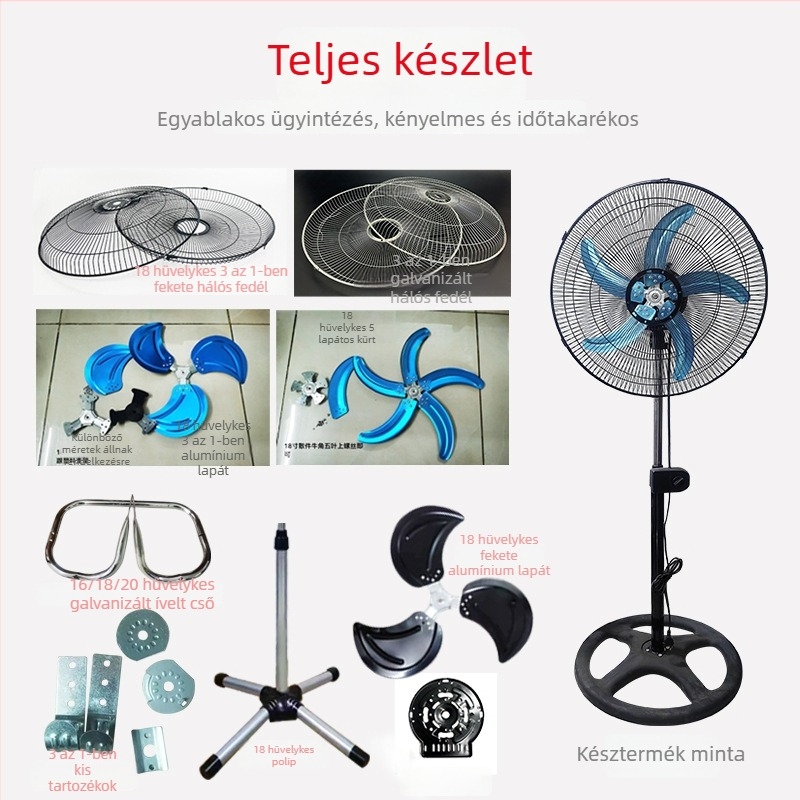18 hüvelykes alumínium ventillátor-lapát, három az egyben, testre szabható paraméterek, modern minimalista stílus.