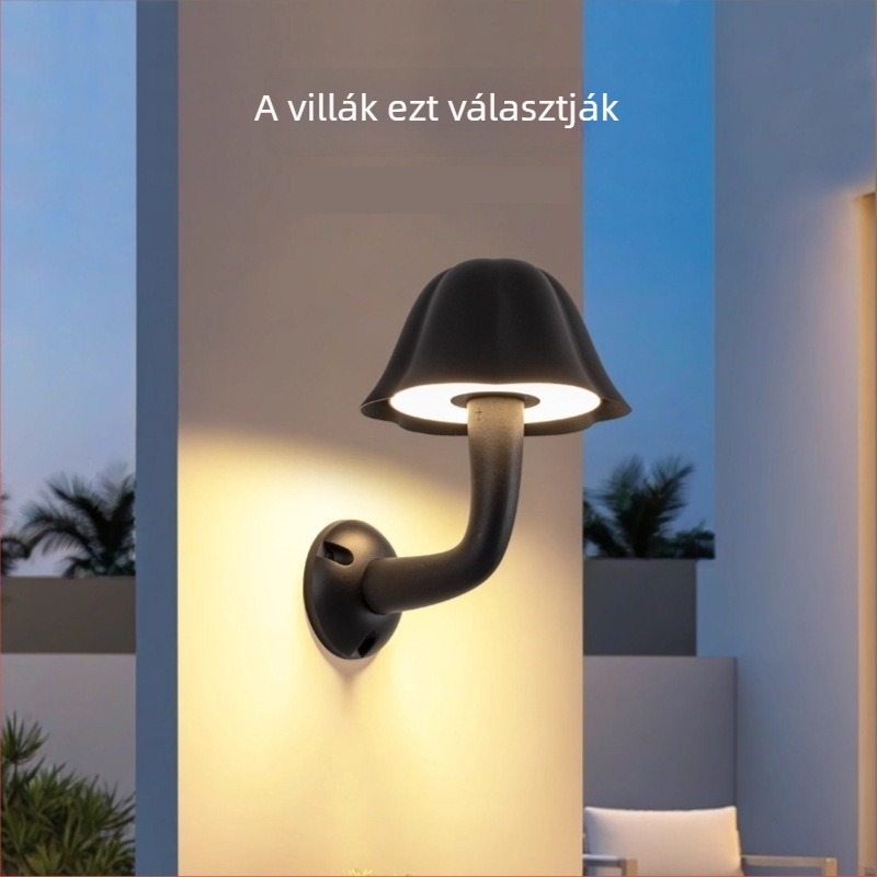 Kültéri falikar villaudvarhoz, vízálló kültéri világítás, falra szerelhető alumínium test, IP55, LED 12W, 3000K, 180° fényszög, modern minimalist design