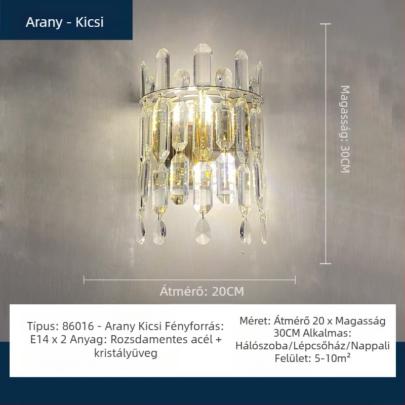 Kristály falikar, modern minimalist luxus stílusban, nappaliba, TV-hátfalhoz, hálószobába és folyosóra.