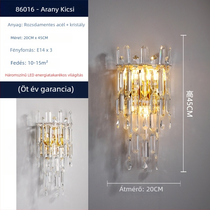 Kristály falikar, modern minimalist luxus stílusban, nappaliba, TV-hátfalhoz, hálószobába és folyosóra.