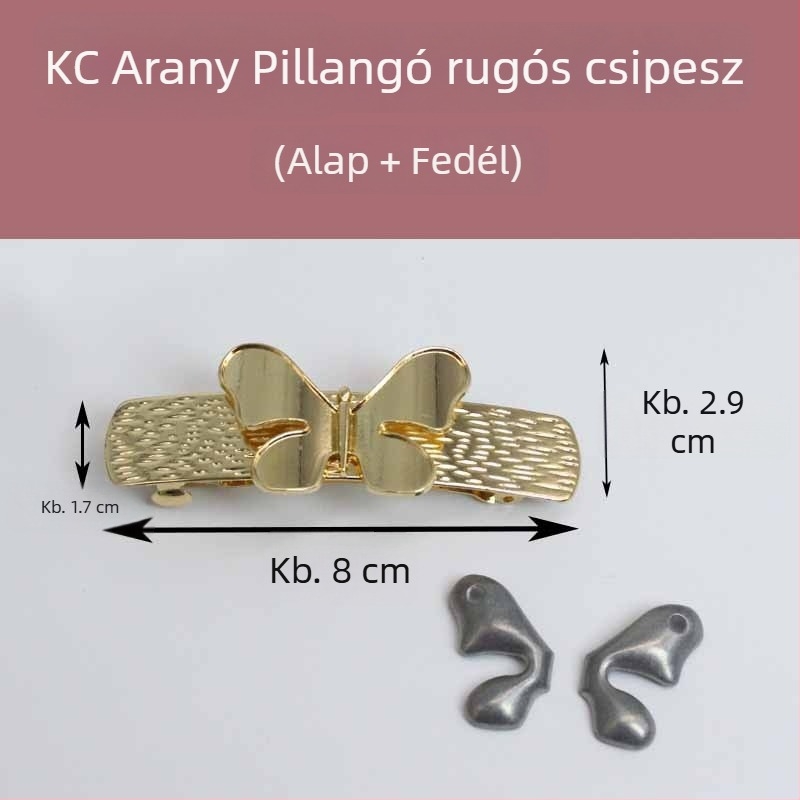 Pillangó alakú rugós hajcsat alap DIY frizurához, ginkólevél dizájn