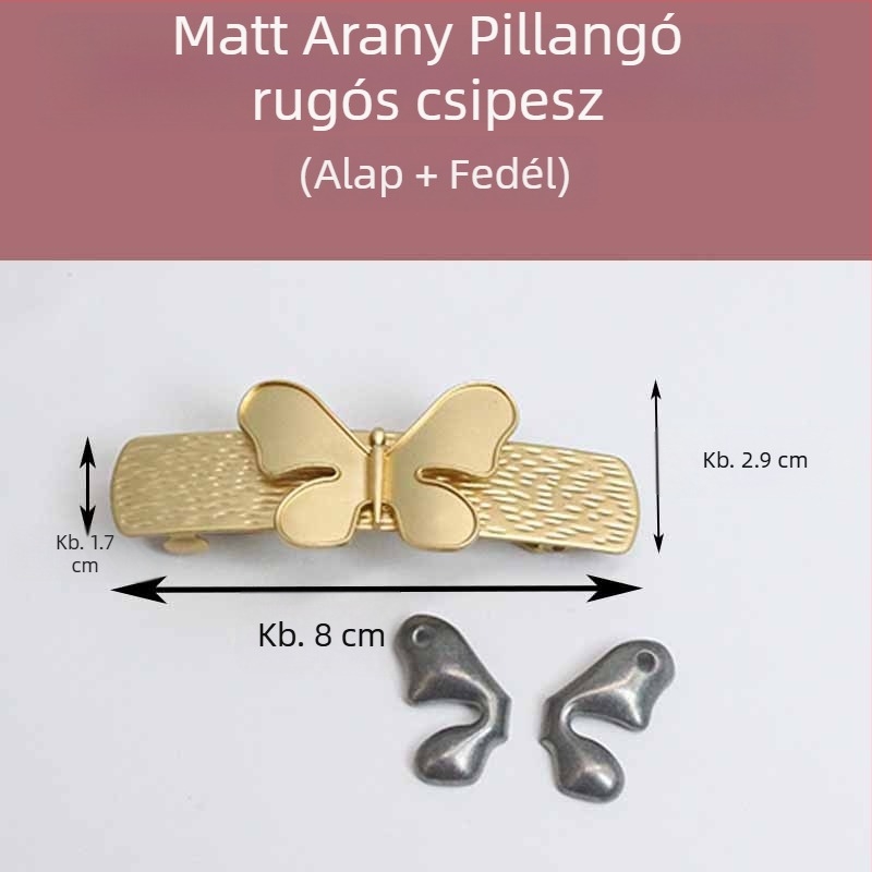 Pillangó alakú rugós hajcsat alap DIY frizurához, ginkólevél dizájn