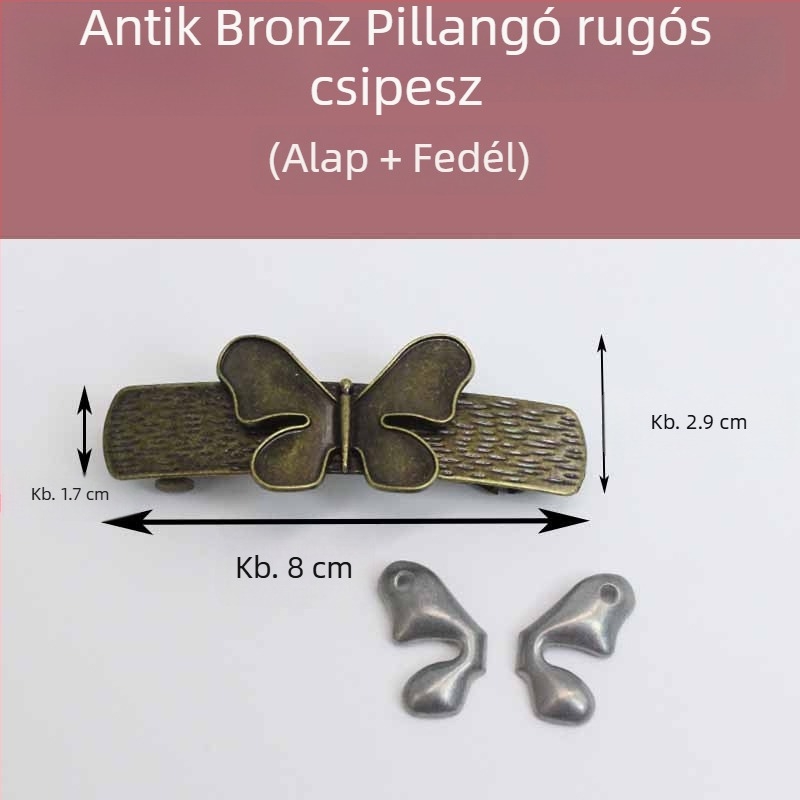 Pillangó alakú rugós hajcsat alap DIY frizurához, ginkólevél dizájn