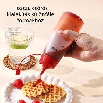 Műanyag nyomóüveg szószokhoz, paradicsomsaláta öntethez, élelmiszer-minőségű konyhai tartály