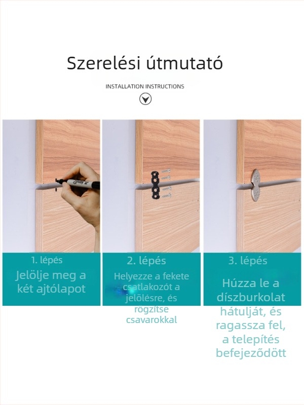 Gardrób ajtó panel csatlakozó felső és alsó ajtókhoz, fa összekötő lemez