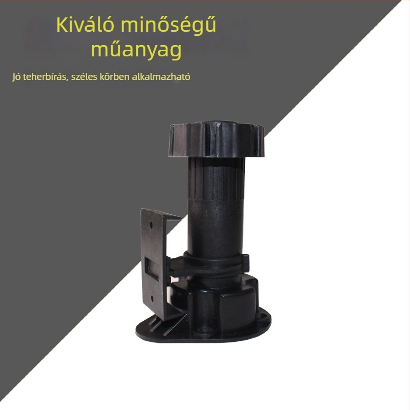 Fekete műanyag állítható lábak szekrényekhez, gardróbokhoz, kanapéhoz és asztalokhoz